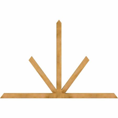 Ekena Millwork Saratoga Rough Sawn Timber Gable Bracket, Western Red Cedar, 96"W x 64"H x 4"D x 4"F, 16/12 Pitch GBW096X64X0404SAR00RWR